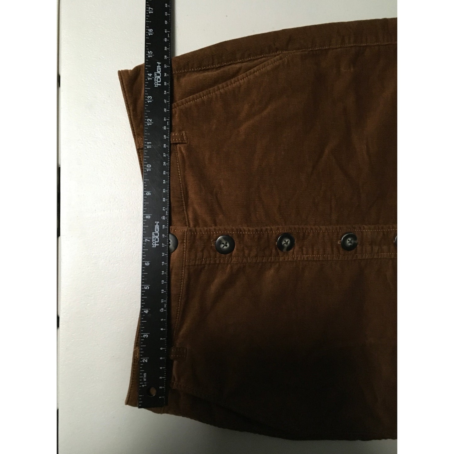 Cabi Women's Brown Skirt with Black Buttons, Size 6 – Elegant, Versatile, Chic