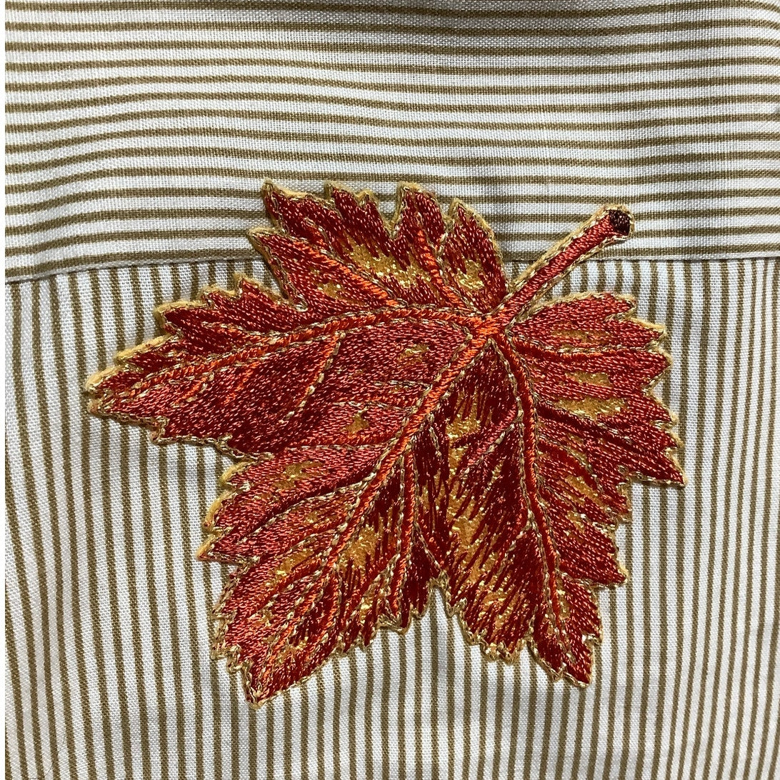 Autumn Fall Leaves Shirt Sz M Orange Brown Tia Designs Office Teacher Seasonal