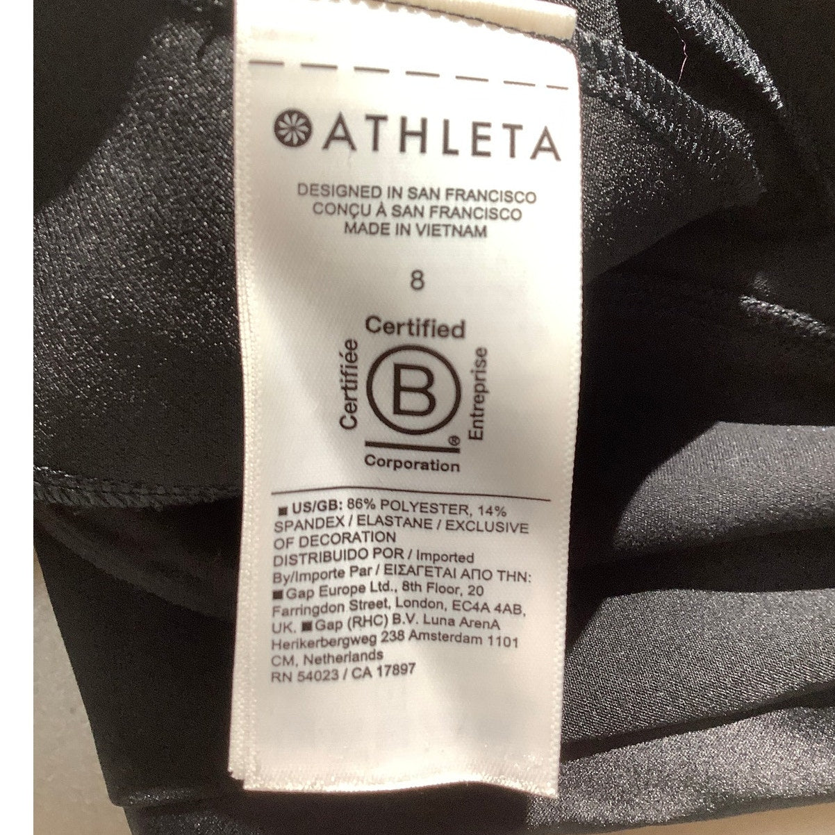 Athleta Athletic Leggings, Black, Women’s Size 8 — Stretch, Pocket, Activewear