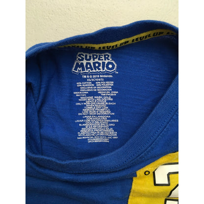 Super Mario Level Up T-Shirt Size XS (4-5) - Gamer, Retro, Casual