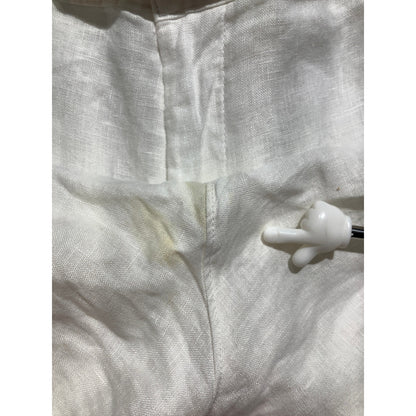 Rachel Roy White Linen Cargo Crop Pants Women’s L — Lightweight, Casual, Summer