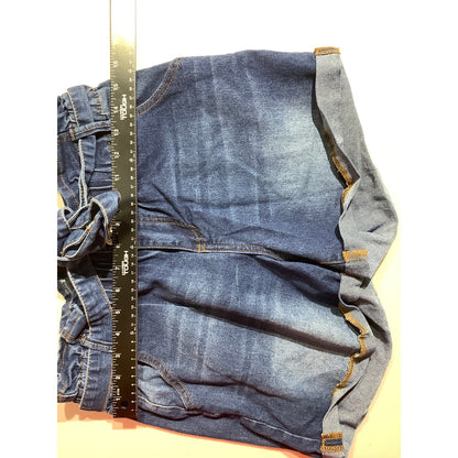 Almost Famous Denim Shorts Women’s Size M – Paperbag, Rolled Hem, Stretch
