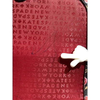 Kate Spade Crossbody Purse – Red, Floral Strap, Leather, Compact