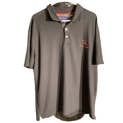 Tommy Bahama Black Logo Polo Shirt Men’s XXL — Coastal, Golf, Resort