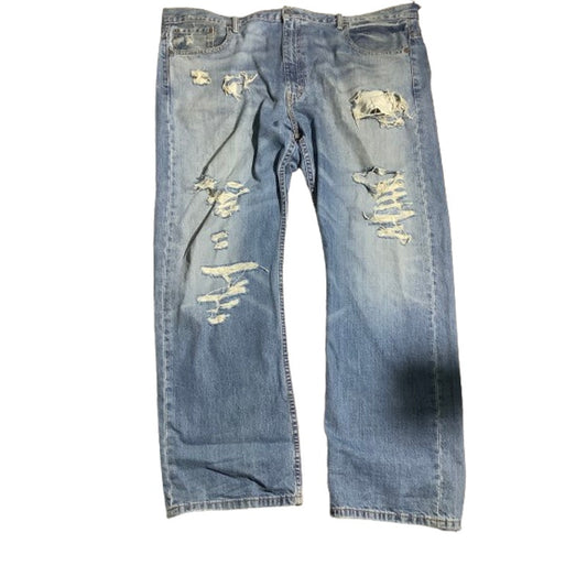 Levi’s 569 Loose Straight Jeans Men’s 42W 32L — Distressed, Casual, 100% Cotton