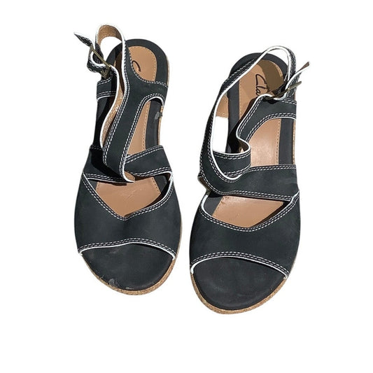 Clarks Strappy Wedge Sandals Women’s Size 8M – Casual, Strappy, Cork Wedge