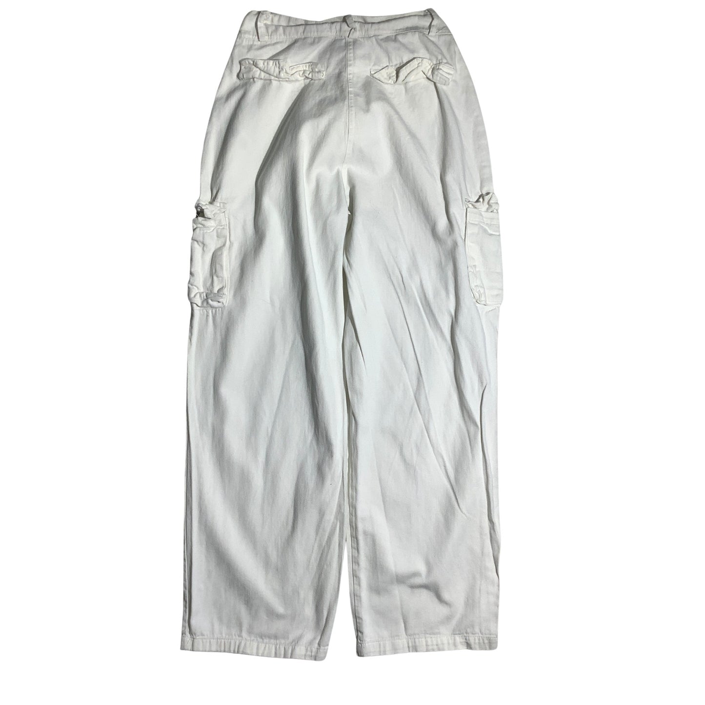 PrettyLittleThing White Cargo Pants Women’s Size 4 — Y2K, Streetwear, Utility