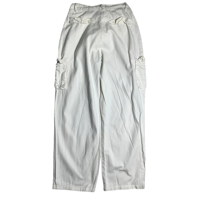 PrettyLittleThing White Cargo Pants Women’s Size 4 — Y2K, Streetwear, Utility