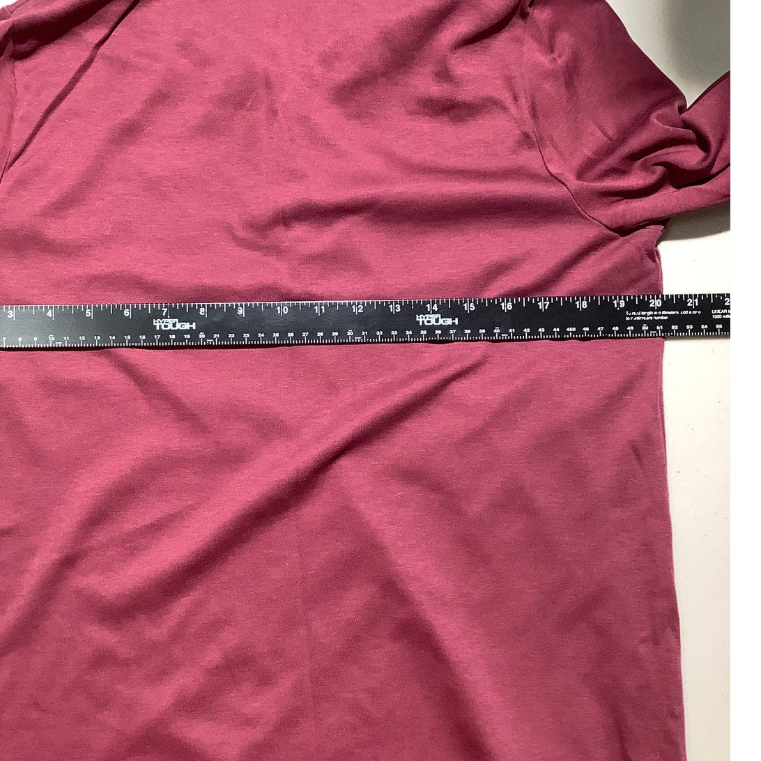 Lands’ End Burgundy Long Sleeve Polo Women’s XL— Casual, Classic, Button Placket