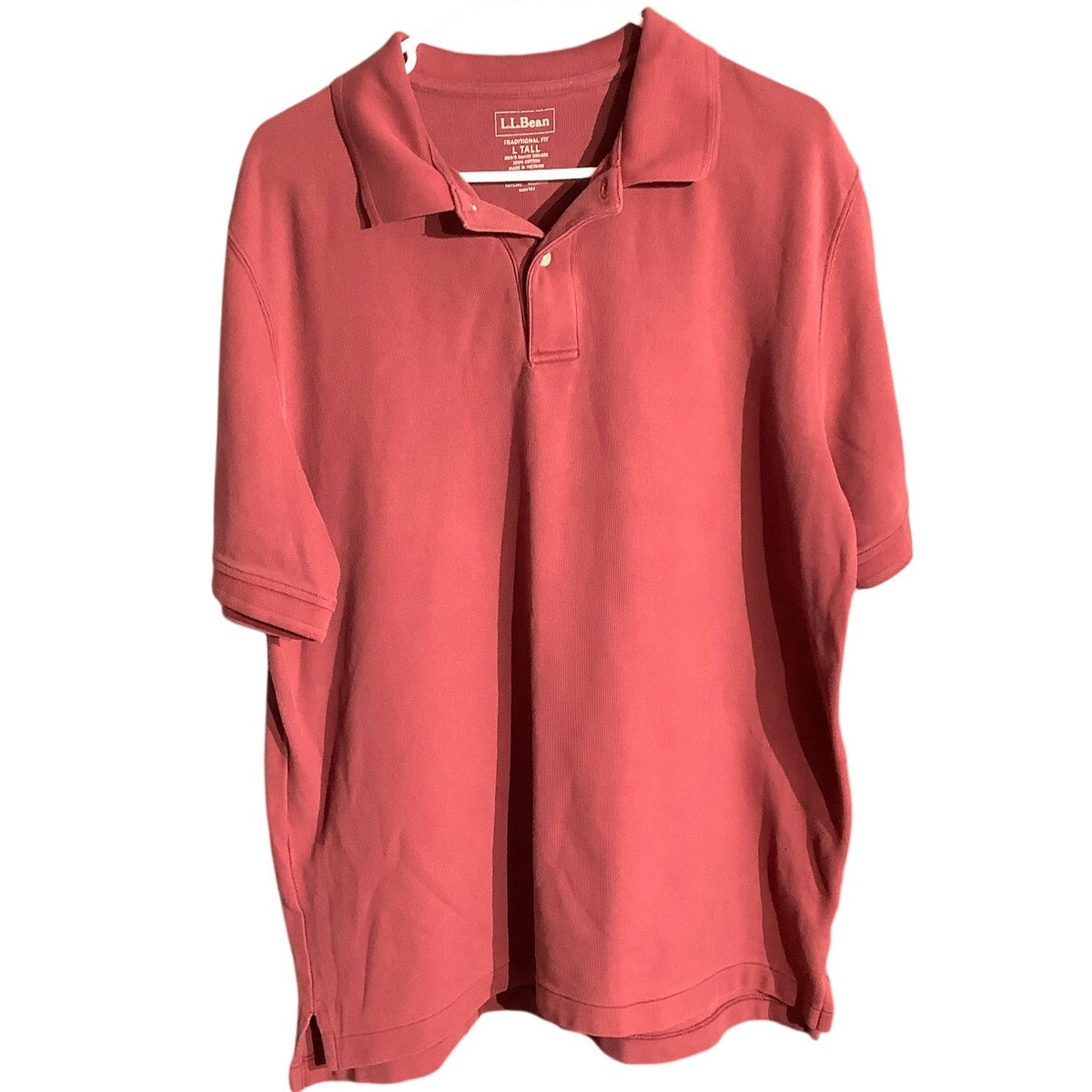 L.L.Bean Men’s Polo Large Tall Maroon 100% Cotton — Preppy, Classic, Casual