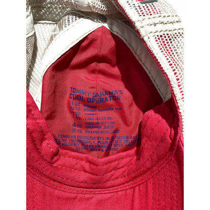 Tommy Bahama One Size Red Beige Mesh Back Trucker Hat Adjustable