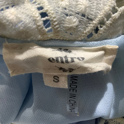 Entro Lace Trim Sleeveless Dress Women’s S Light Blue — Boho, Casual, Summer