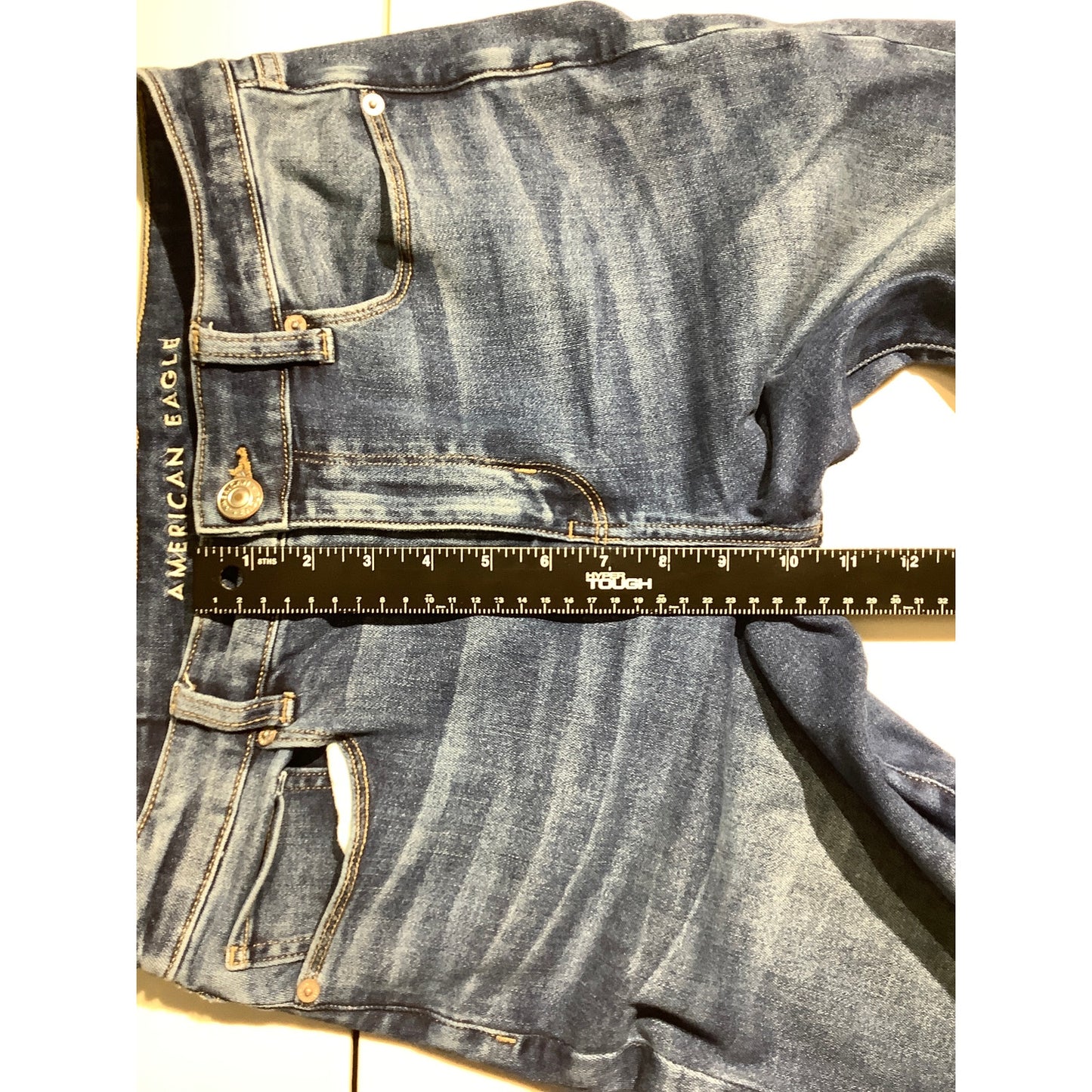 American Eagle Blue Hi-Rise Skinny Jeans Women 10— Stretch, Casual, Everyday