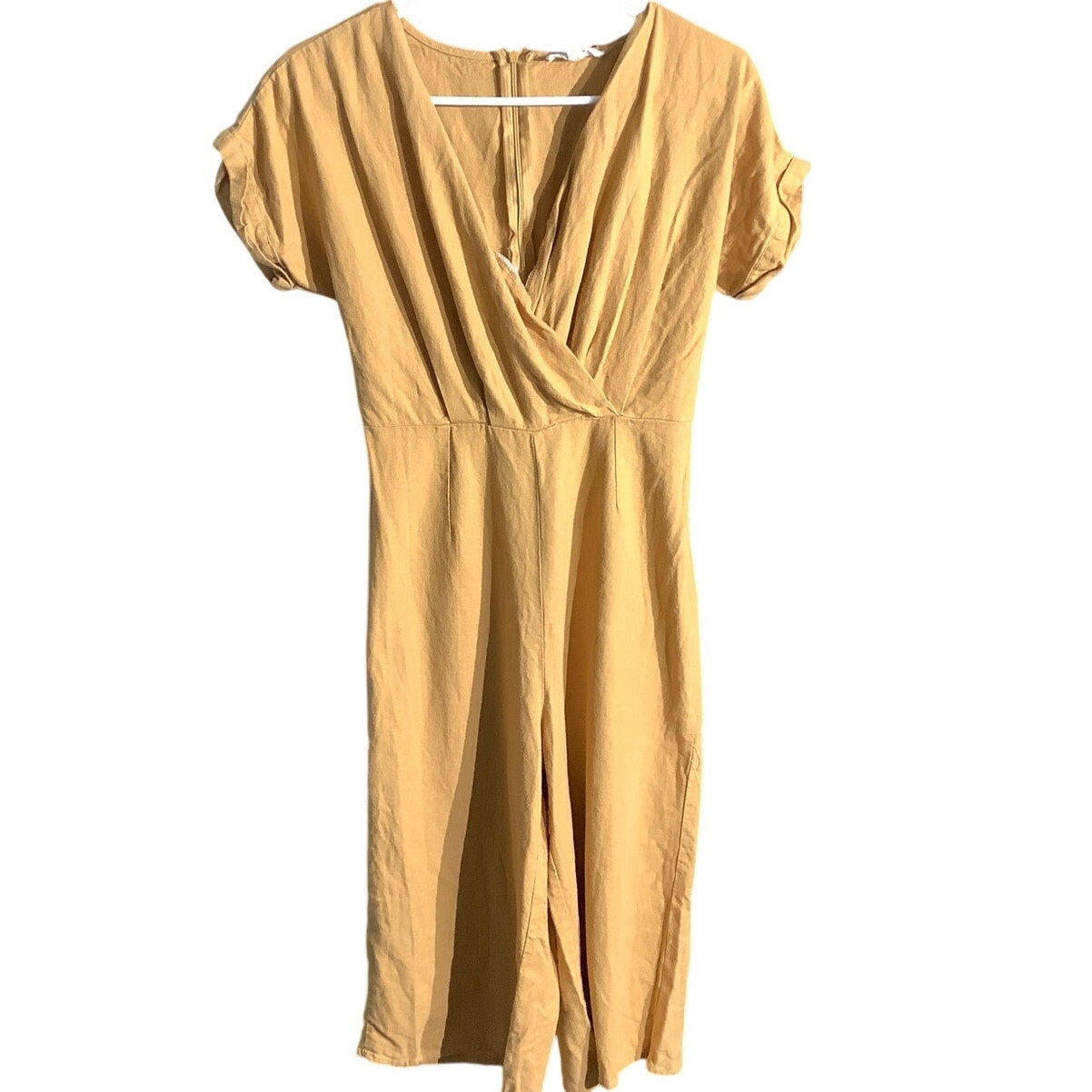 Rebellion Mustard Yellow Linen Blend Jumpsuit Women’s XS - Boho, Casual, Summer