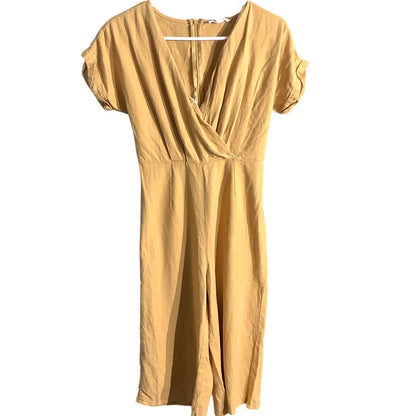 Rebellion Mustard Yellow Linen Blend Jumpsuit Women’s XS - Boho, Casual, Summer