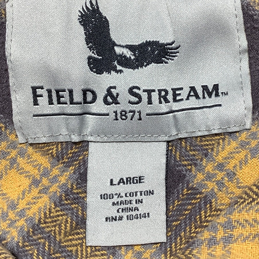 Field & Stream Plaid Flannel Shirt Men LG — Outdoor, Workwear, Classic