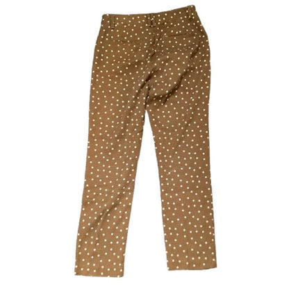 Anthropologie Brown Polka Dot Slim Pants, Size 4 - Preppy, Vintage, Classic