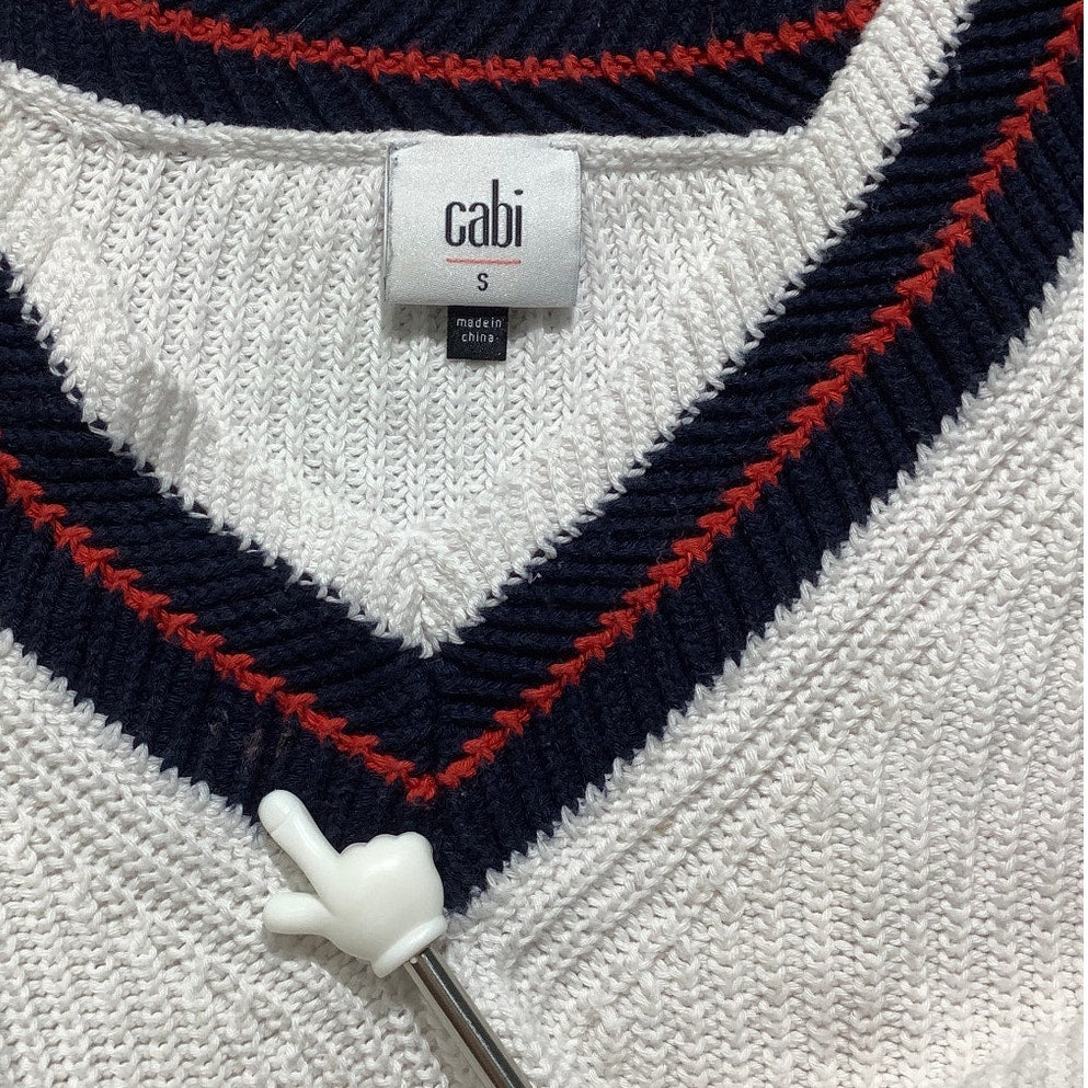 Cabi Ace Pullover Sweater Women’s Size Small – Tennis, Preppy, V-Neck