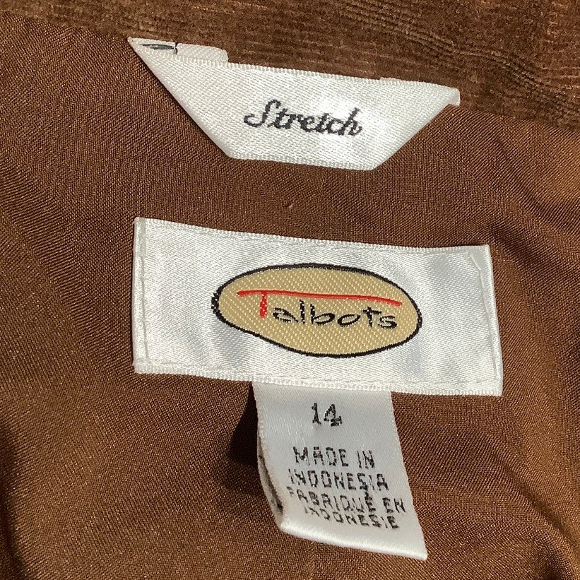 Talbots Brown Corduroy Blazer, Size 14 - Preppy, Classic, Cozy