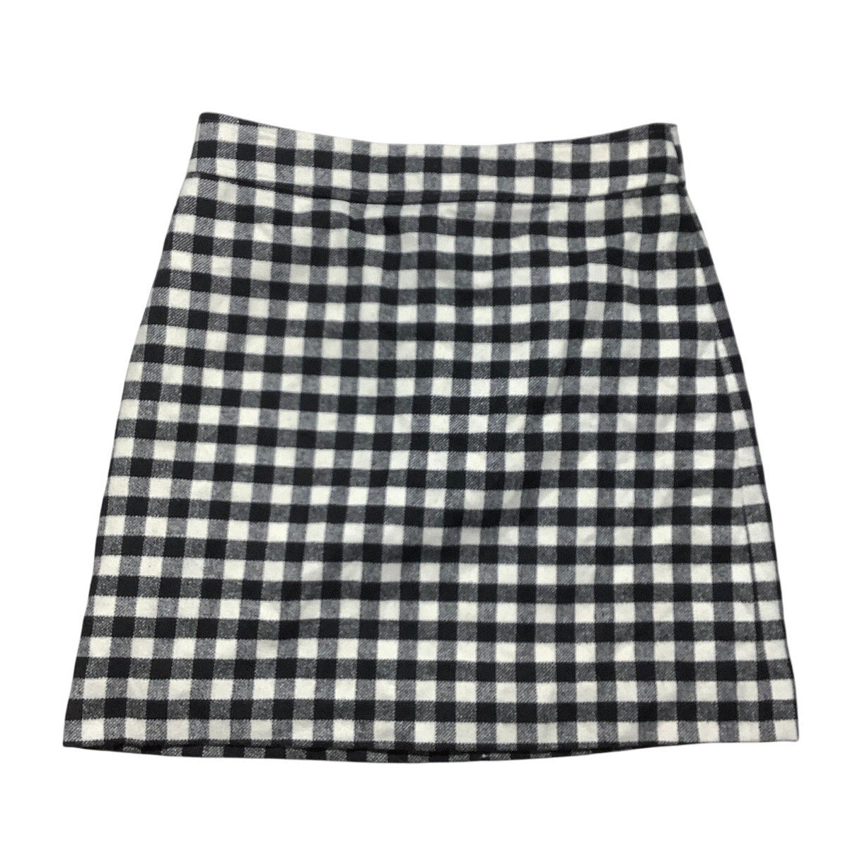 J.Crew Wool-Blend Check Skirt Black/White Women’s 6 — Classic, Preppy, Timeless