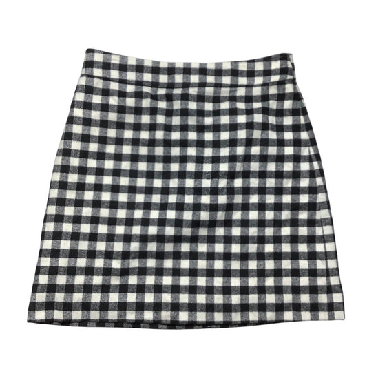 J.Crew Wool-Blend Check Skirt Black/White Women’s 6 — Classic, Preppy, Timeless