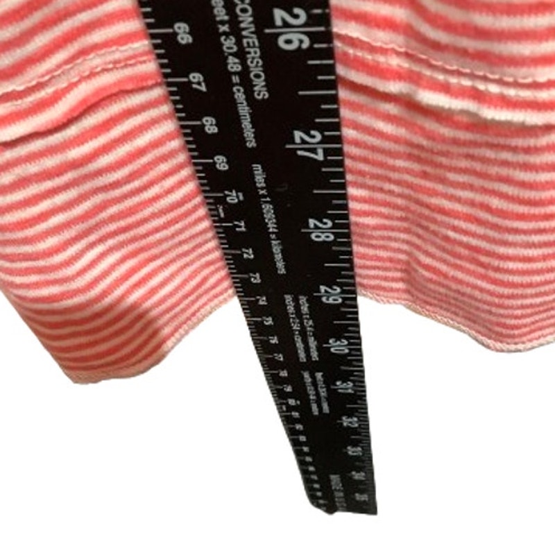 Soft Surroundings L Red White Striped Long Sleeve Shirt Candycane Christmas