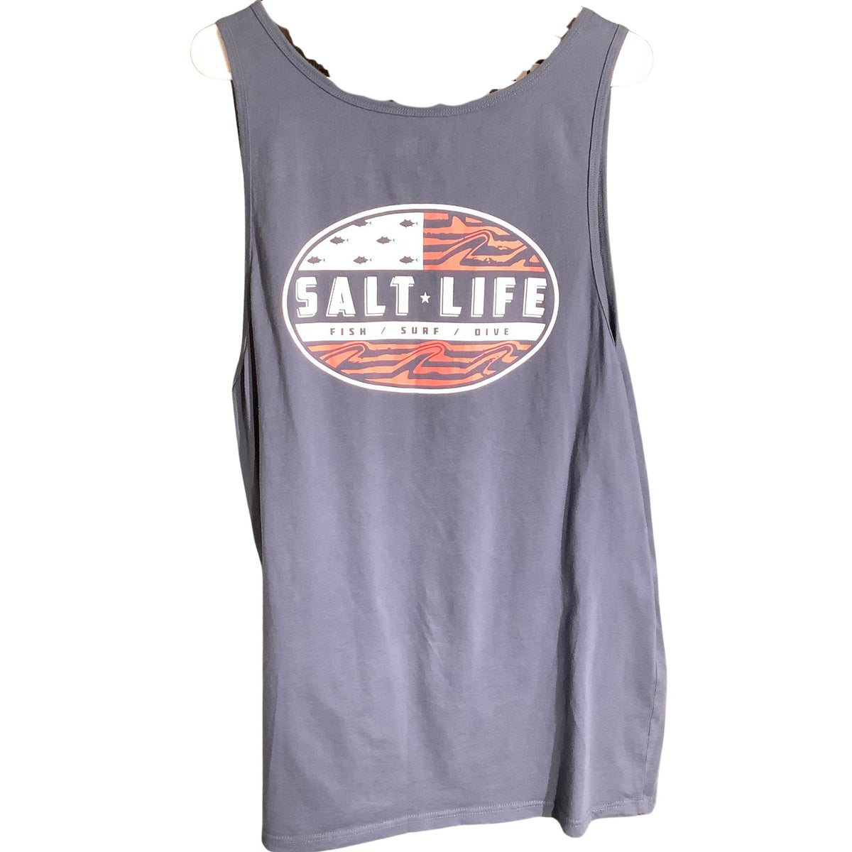 Salt Life Men’s 2XLSleeveless Tank Top — 100% Cotton, Live Salty, Coastal