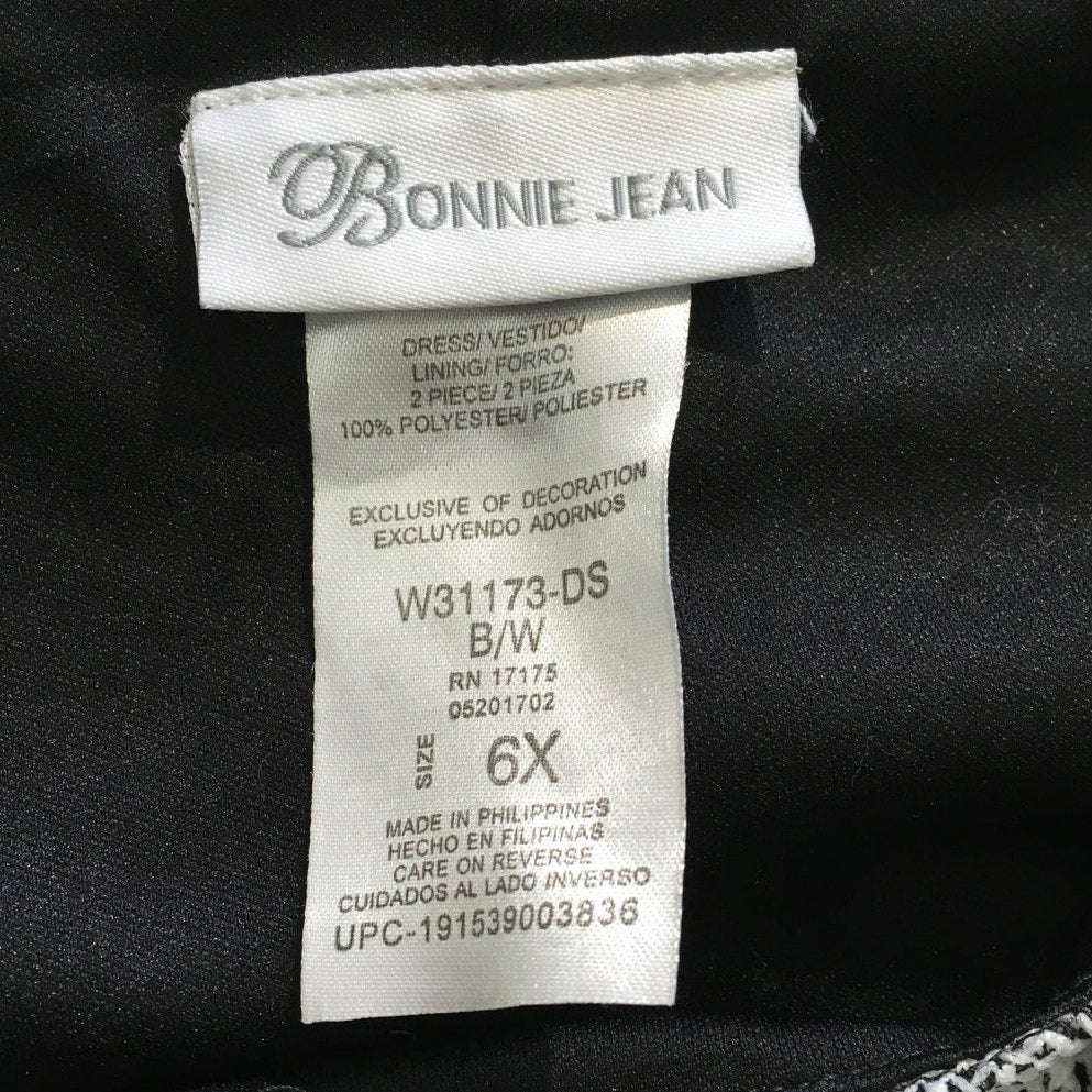Bonnie Jean Black Floral Dress Size 6X - Elegant, Classic, Formal