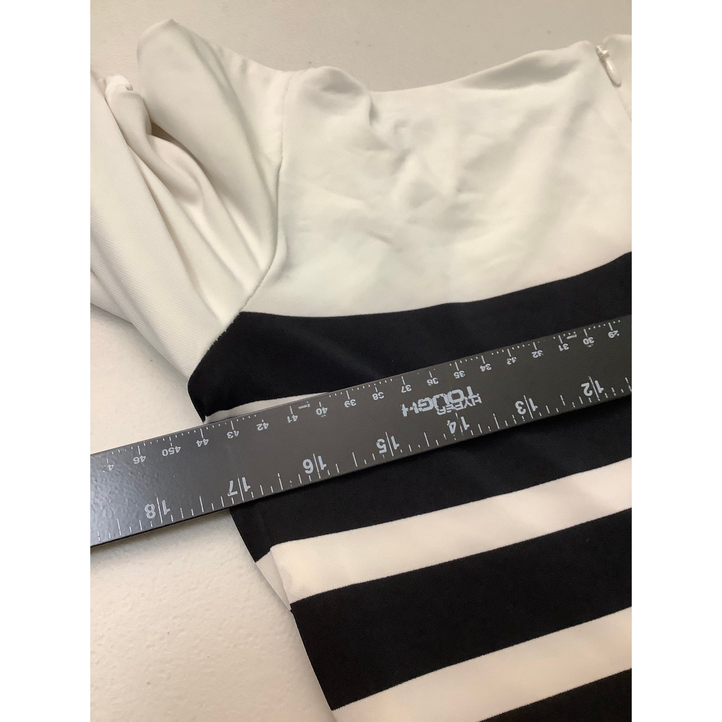 Lauren Ralph Lauren Size 12 Black & White Midi Dress – Elegant, Chic, Timeless