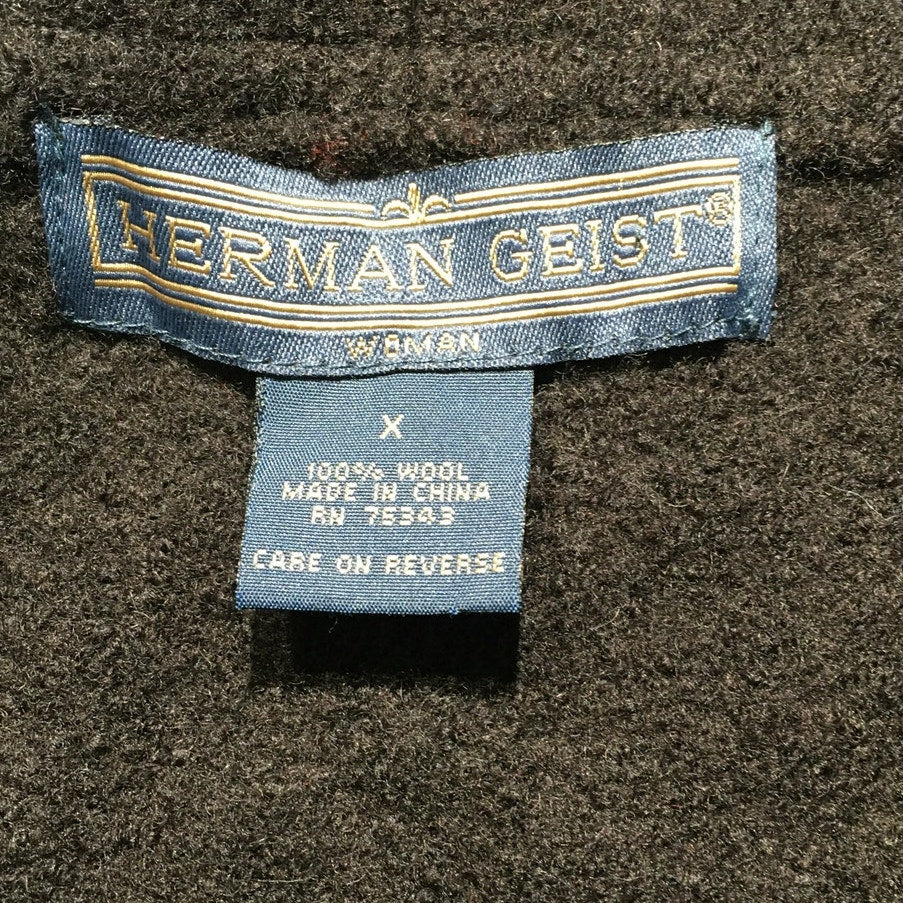 Herman Geist Brown Wool Blazer Size XL VTG Classic, Minimalist, Office Siren