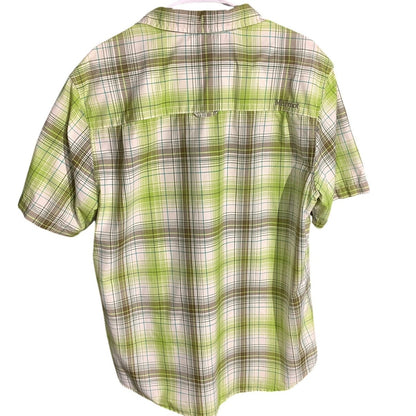 Marmot Green White Plaid Button Down Shirt Men’s L — Outdoor, Hiking, Gorpcore