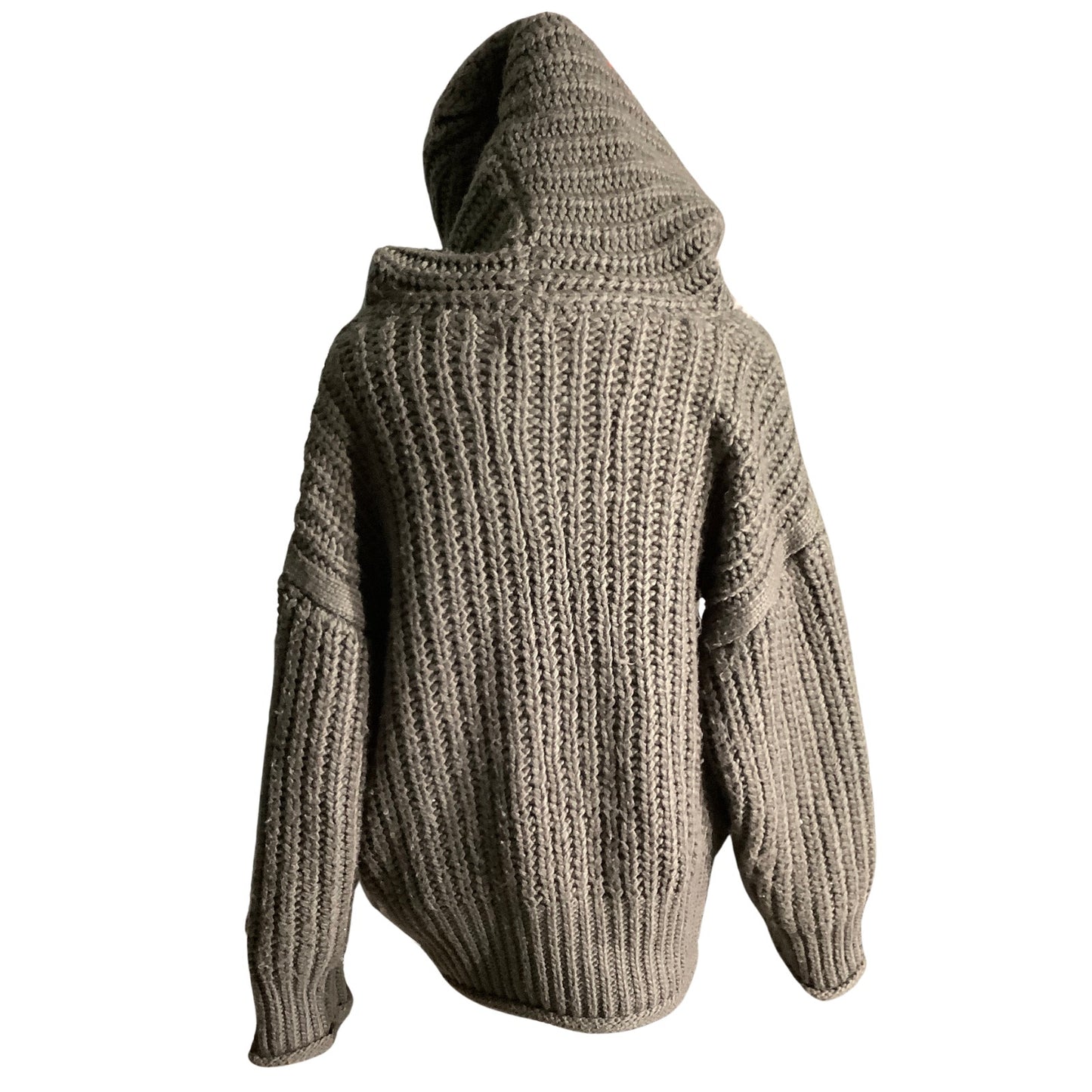 POL Forest Green Chunky Knit Hoodie Sweater Women Small— Oversized, Cozy, Casual