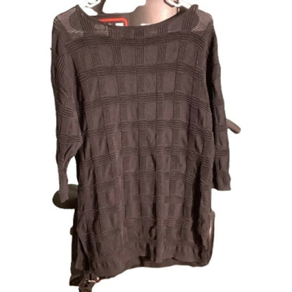 Pendleton Knit Tunic Sweater Women’s Size L Petite – Classic, Textured, Black