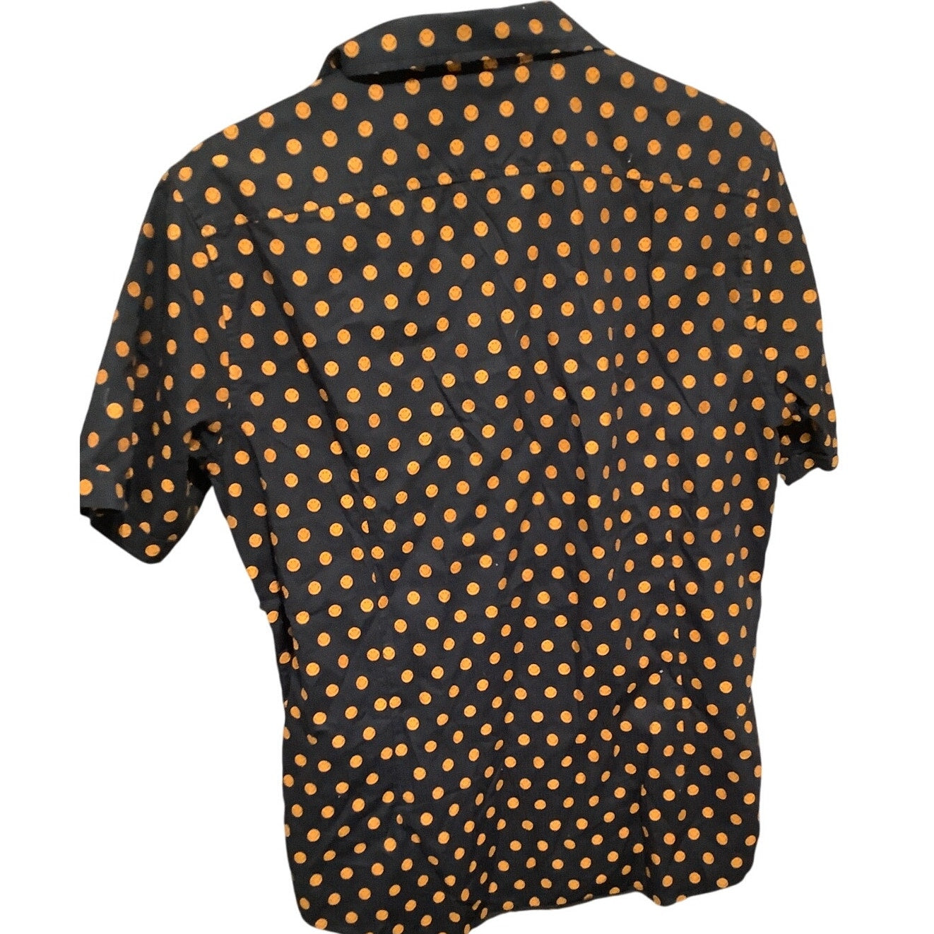 Murano Slim Fit Black Smiley Face Button-Up Shirt Size L - Fun, Bold, Streetwear