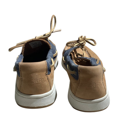 Sperry Top-Sider Child Size 12.5M Tan/Blue Leather — Nautical, Casual, Preppy