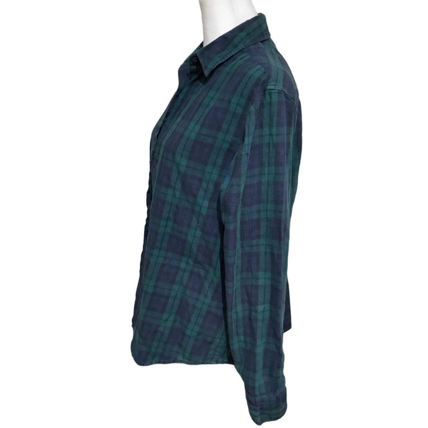 Pendleton Green/Blue Plaid Shirt - Women's 12 - Rustic, Preppy, Classic