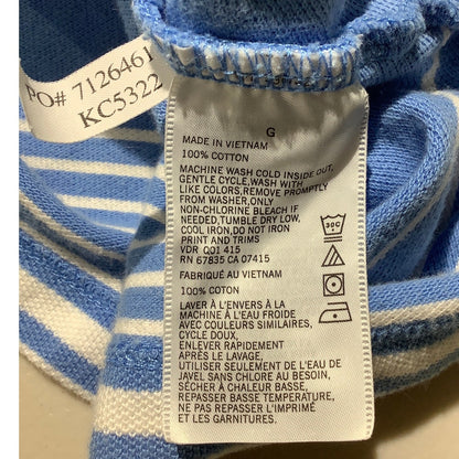 Nautica Blue White Striped Polo Shirt Men’s Size Large — Preppy, Golf, Coastal