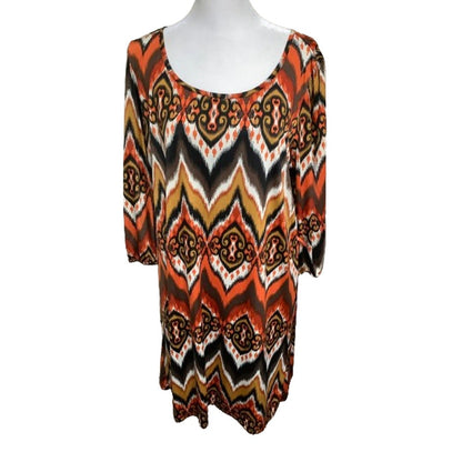 Ms. Bella D Multicolor Geometric Print Dress, Size XL – Boho, Retro, Statement