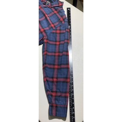 Hollister Men's XL Navy Red Plaid Epic Flex Stretch Slim Fit Shirt