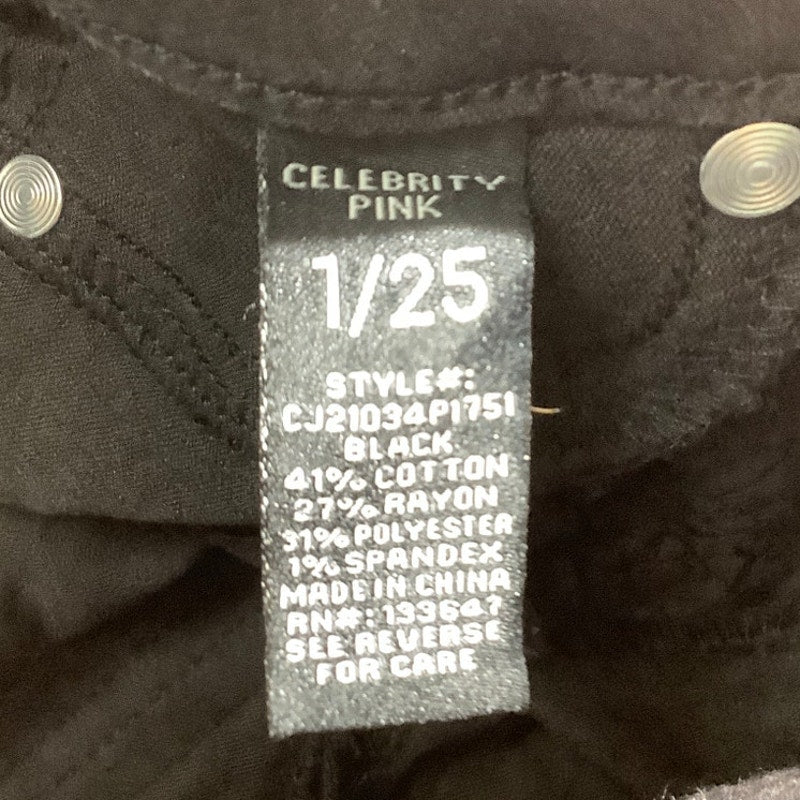 Celebrity Pink Black Metallic Skinny Jeans Size 1/25 – Sleek, Modern, Statement