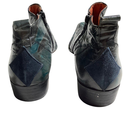 Robert Wayne Blue Green Leather Boots Men’s 10N — Western, Rockabilly, Statement