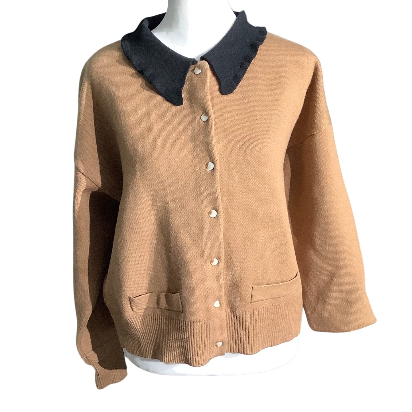 Sioni Collar Button Up Cardigan Women’s Size Large — Coquette, Preppy, Office
