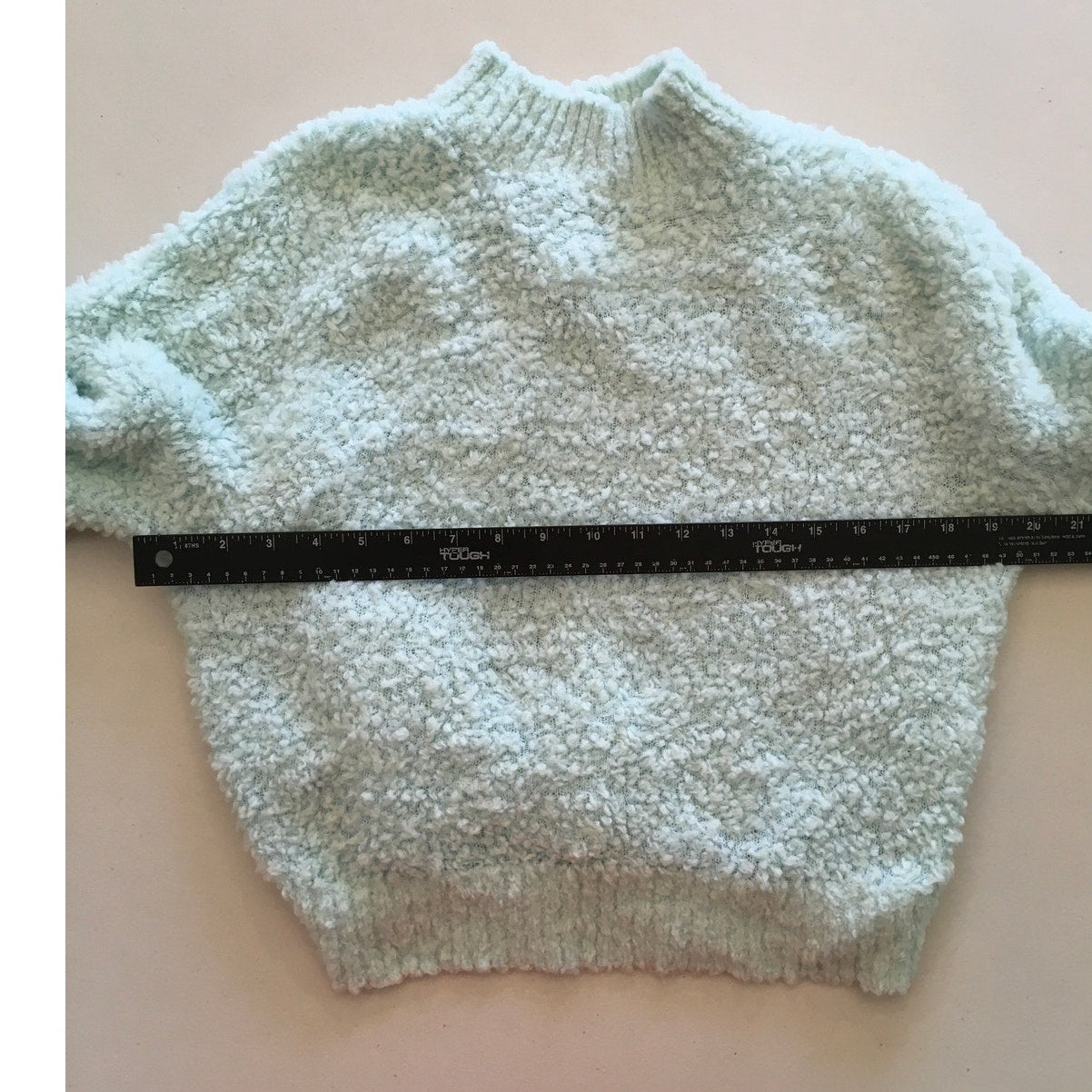 J.Crew Light Mint Green Bouclé Sweater Size M - Cozy, Minimalist, Preppy