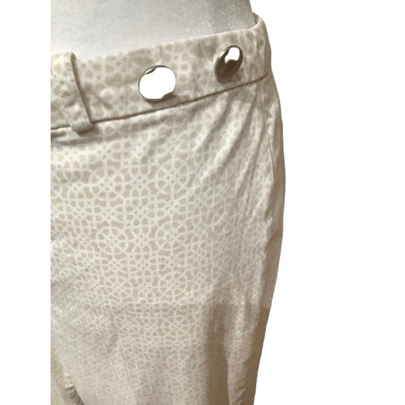 Banana Republic Women's Cropped Pants Sz 10 Casual Work, Summer  White/Tan