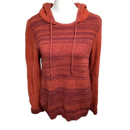 Natural Reflections Orange & Purple Hoodie Sweater M - Boho, Cozy, Patchwork