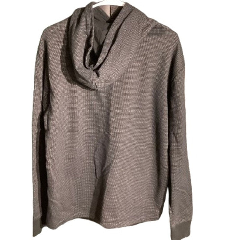 Express Black Gray Waffle Knit Hoodie Men’s M — Minimalist, Athleisure, Casual
