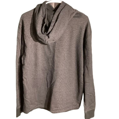 Express Black Gray Waffle Knit Hoodie Men’s M — Minimalist, Athleisure, Casual