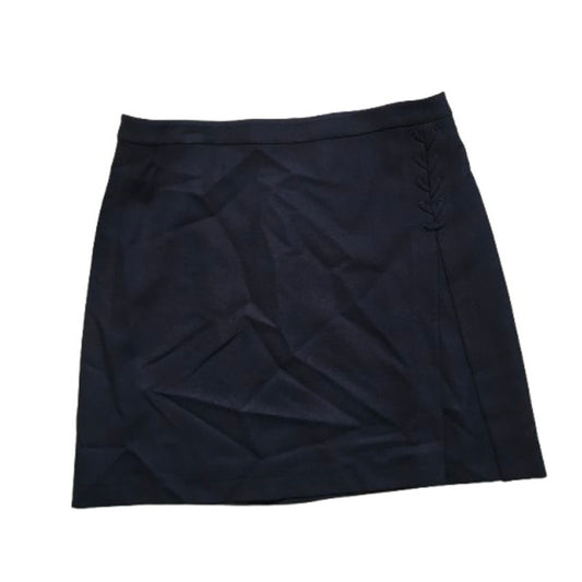 Brooks Brothers Navy Blue Red Fleece Wool Skirt Size 12 - Preppy, Classic, Chic
