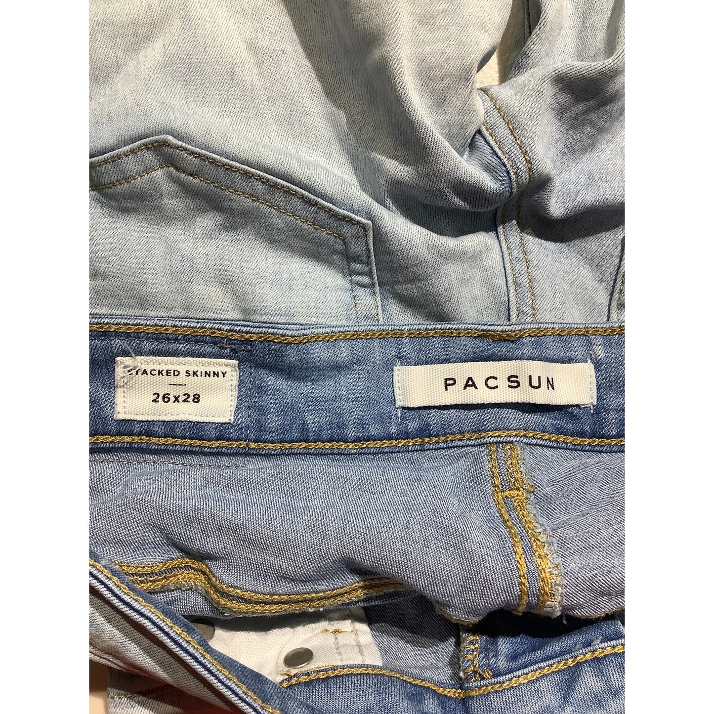 PacSun Stacked Skinny Jeans Youth Size 26W 28L — Stretch, Casual, Trendy