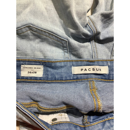 PacSun Stacked Skinny Jeans Youth Size 26W 28L — Stretch, Casual, Trendy